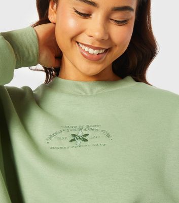 Skinnydip Green Slogan Oversized Sweatshirt New Look