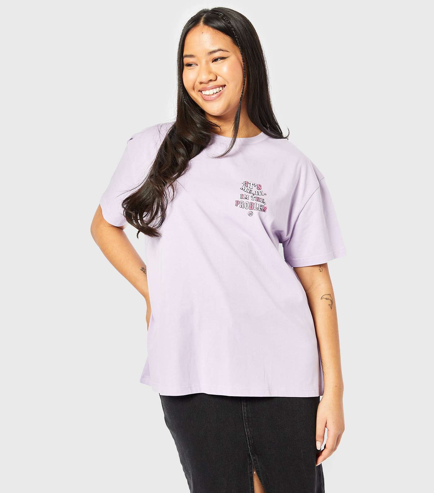 Skinnydip Lilac It's Me Slogan Print T-Shirt Image 3