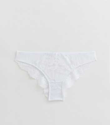 White Floral-Lace Brazilian Briefs