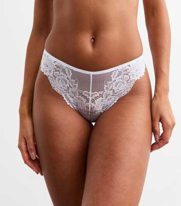 White Lace Thong