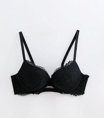 Black Lace Push-Up Bra New Look