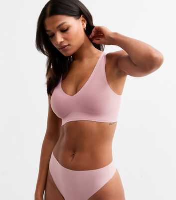 Pink Smooth Bonded Crop Top Bra 