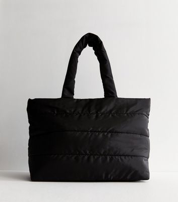 Black Padded Tote Bag New Look