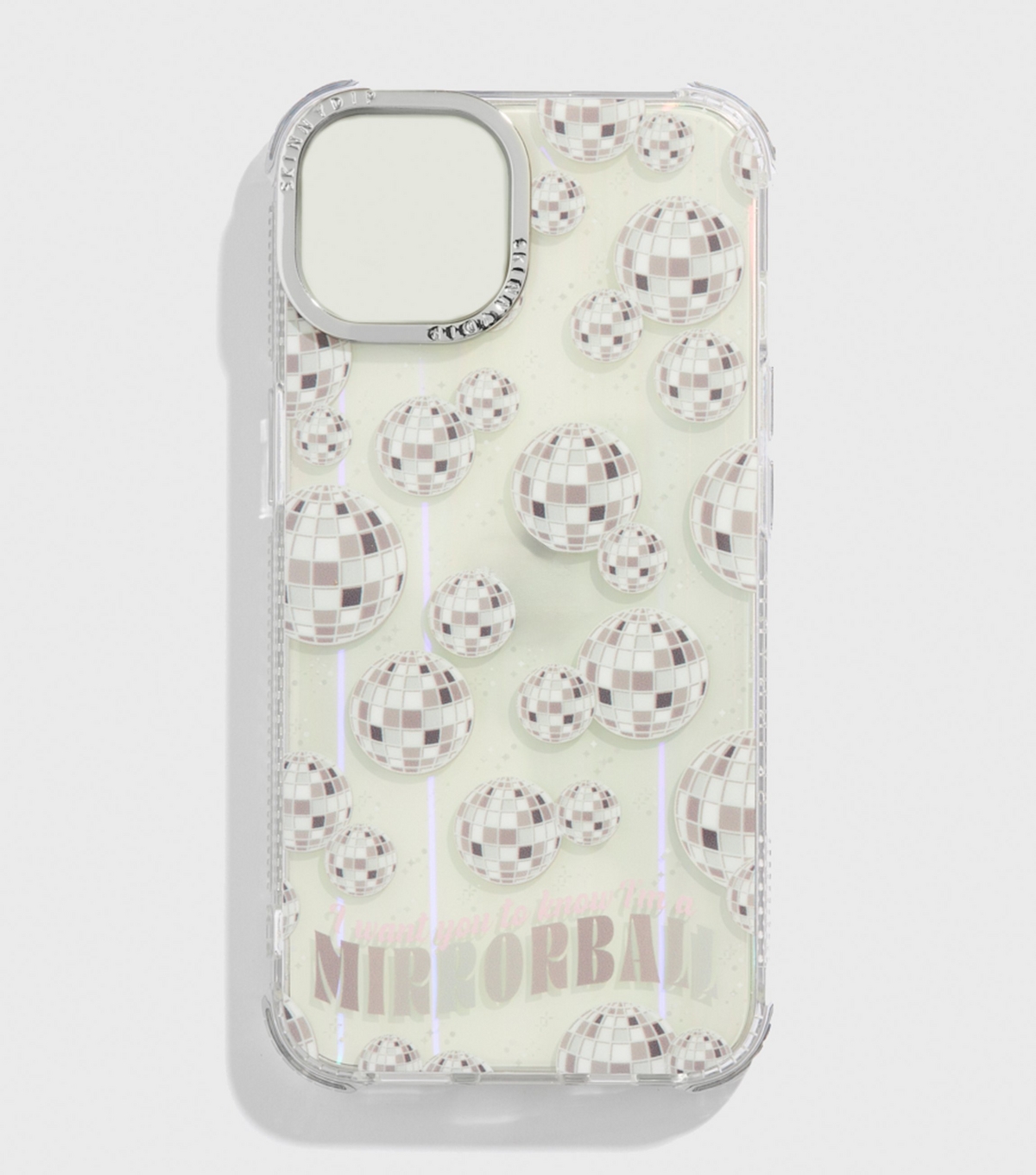 Silver Mirrorball Shock iPhone Case Skinnydip New Look