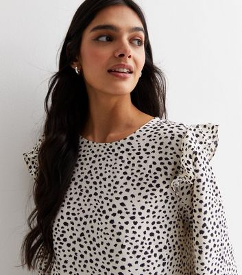 Gini London Off White Animal Print Oversized Midi Dress New Look