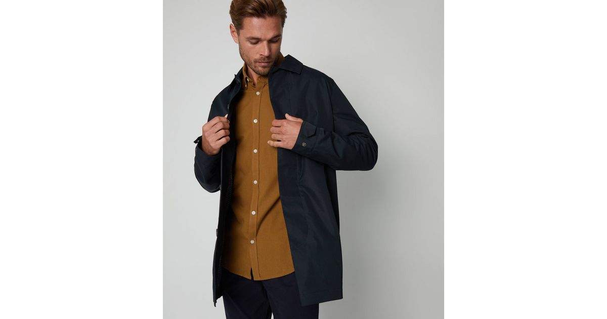 Threadbare Navy Longline Mac New Look