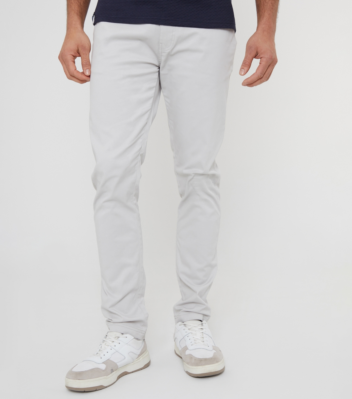 Men's Off White Slim Leg Chino Trousers Threadbare New Look