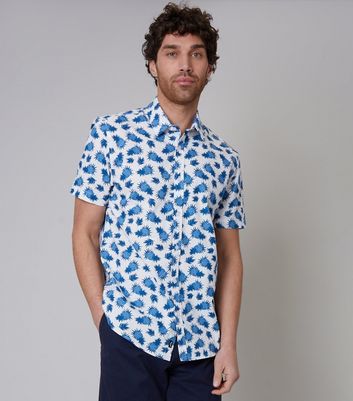 Threadbare Blue Pineapple Print Cotton Short Sleeve Shirt New Look