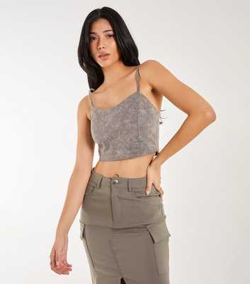 Pink Vanilla Olive Stretch Crop Top