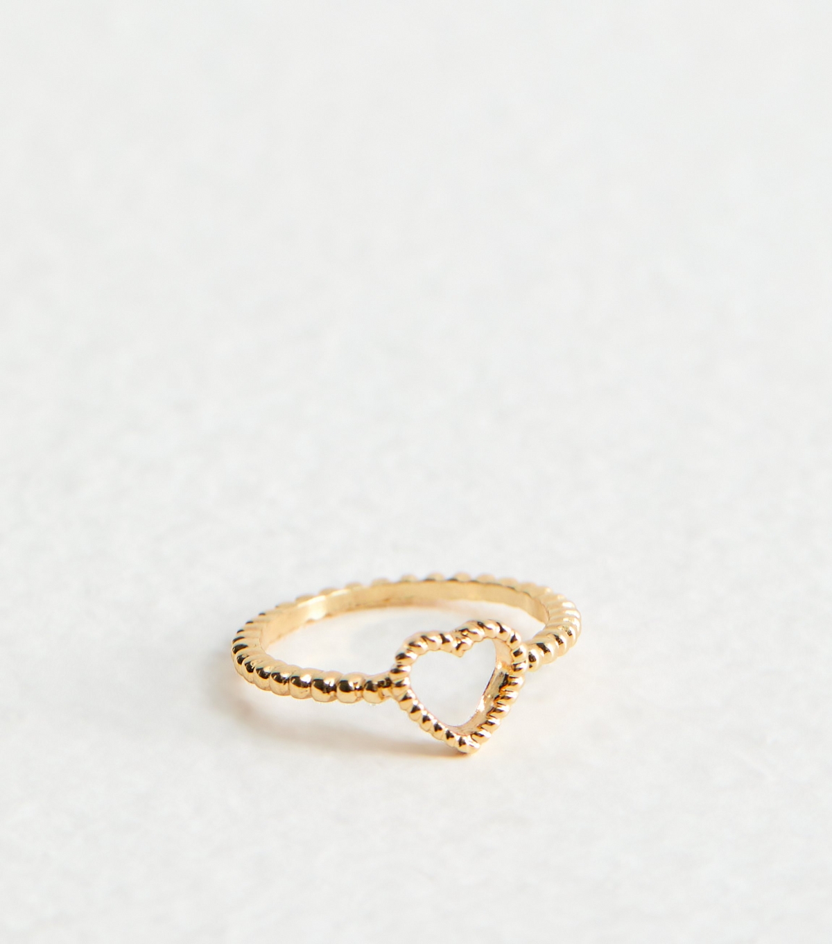 Gold Textured Heart Ring New Look