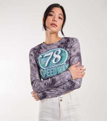 Pink Vanilla Grey Tie Dye Speedway Slogan Crop Top