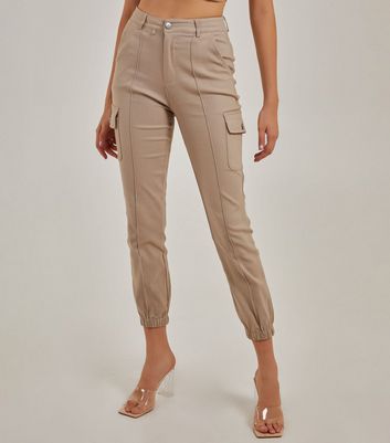 Pink Vanilla Stone Cuffed Cargo Trousers New Look