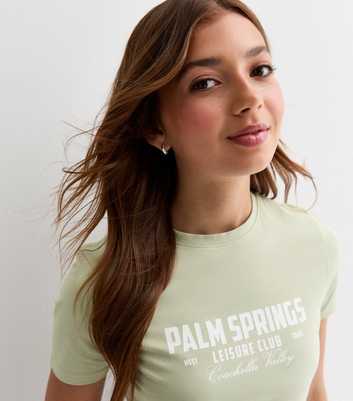 Girls Green Palm Springs Crop T-Shirt 