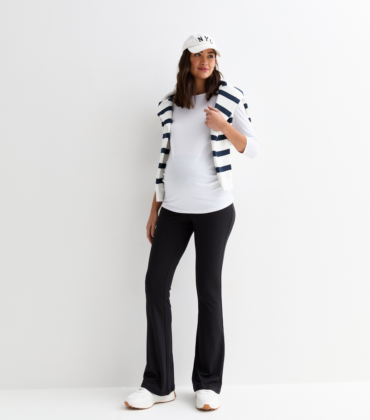 Women's Maternity Black Contour Flared Leggings New Look