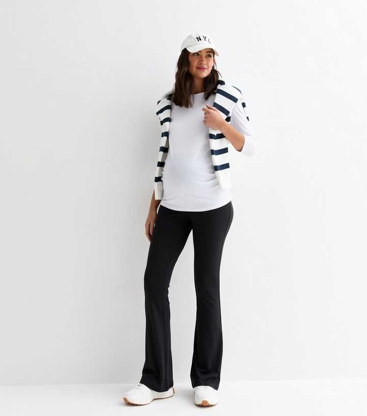 Maternity Black Contour Flared Leggings