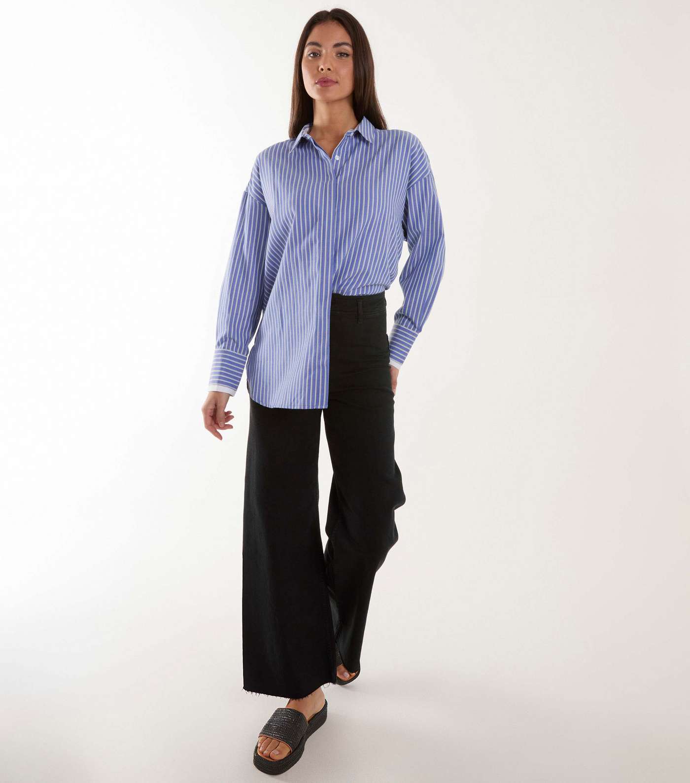 Blue Vanilla Blue Stripe Contrast Cuff Shirt Image 2