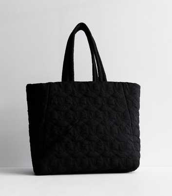 Black Quilted Tote Bag 