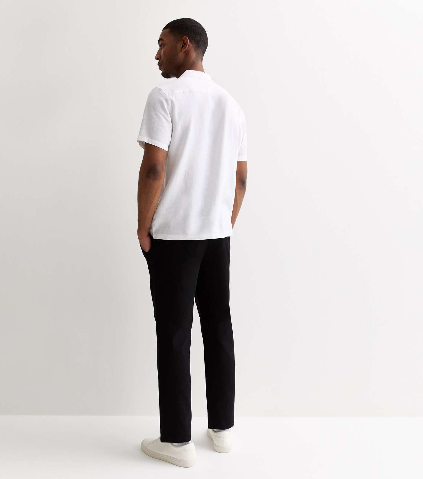 Only & Sons Black Cotton-Linen Blend Trousers Image 4