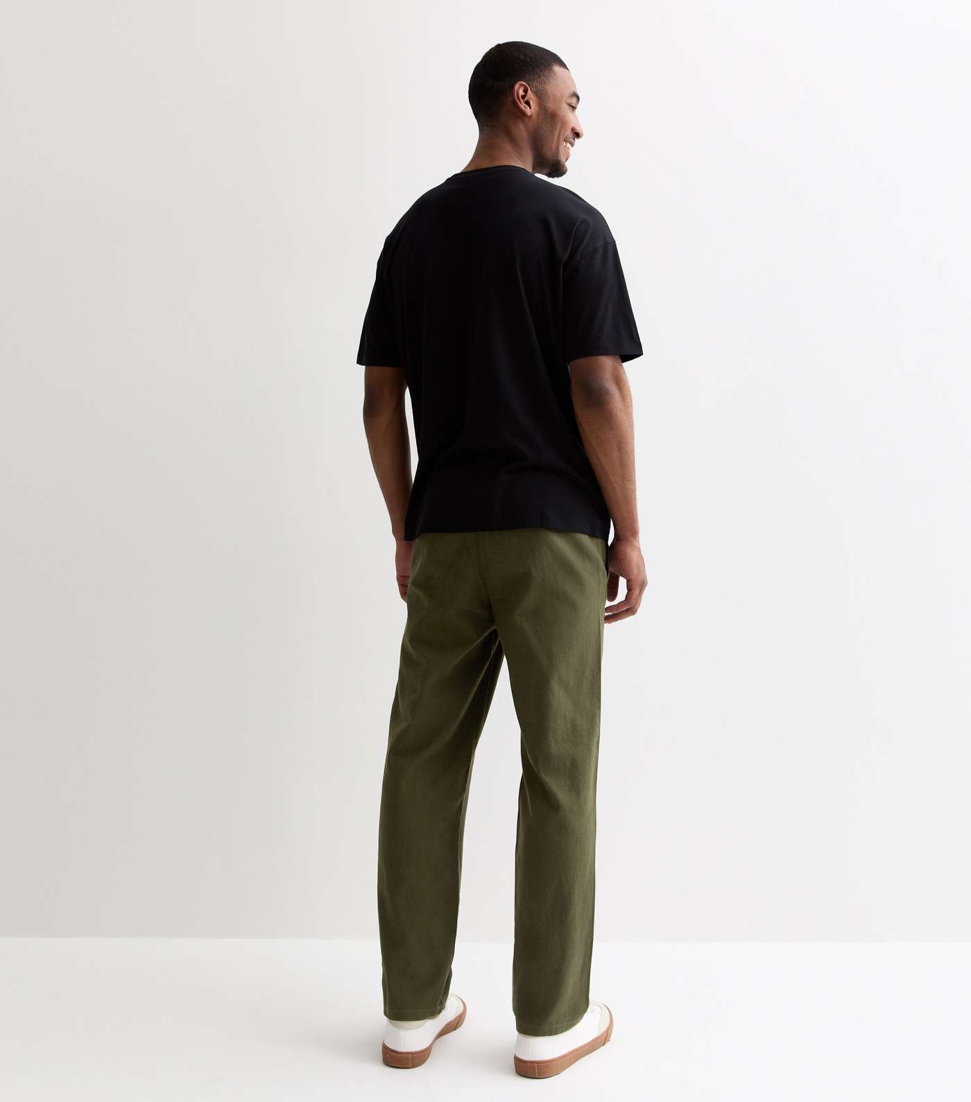 Only & Sons Green Cotton-Linen Blend Trousers Image 4