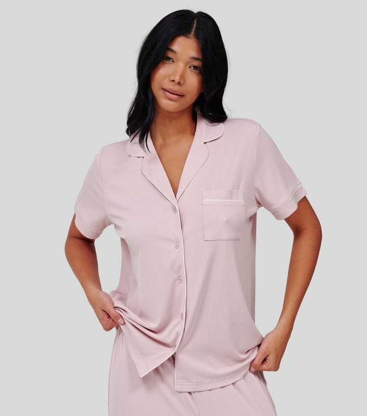 Loungeable Pink Short Sleeve Top and Trousers Pyjama Set