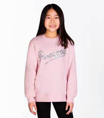 Pineapple Girls Pink Sequin Logo Sweatshirt