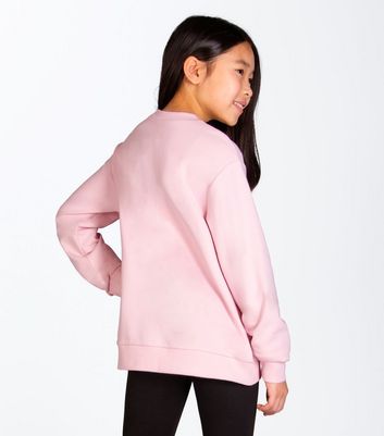 Pineapple Girls Pink Sequin Logo Sweatshirt New Look