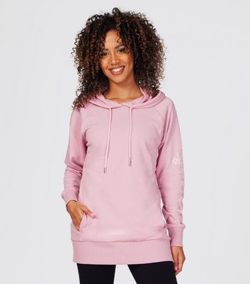 Pineapple Mid Pink Logo Longline Hoodie | New Look