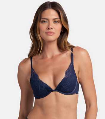 Dorina Navy Floral Lace Plunge Bra