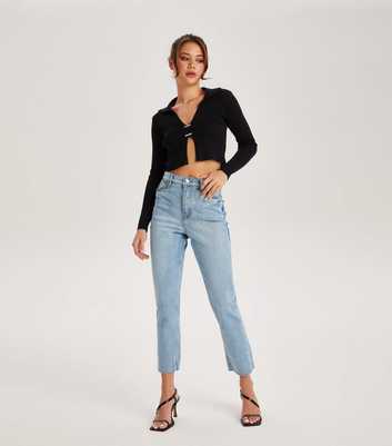 Urban Bliss Blue Bleached Straight Leg Jeans