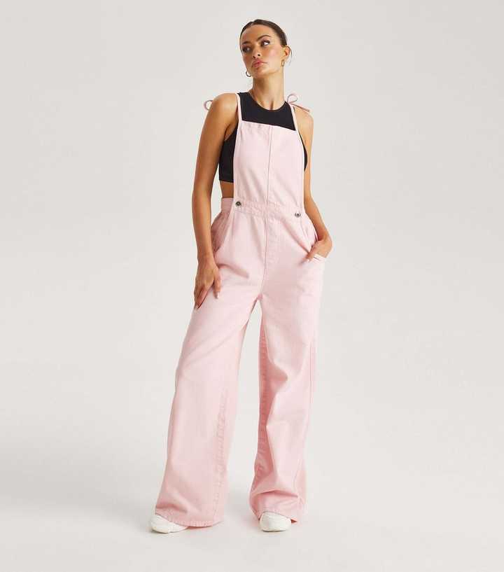Urban Bliss Pink Wide Leg Dungarees 