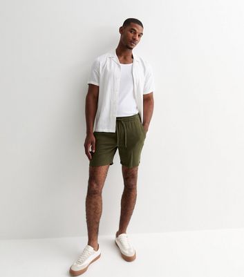 Only Sons Dark Green Cotton-Linen Shorts