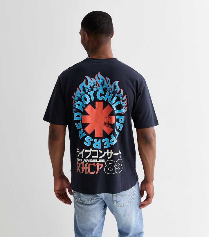 Only Sons Navy Red Hot Chilli Peppers T-Shirt New Look
