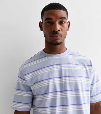 Only & Sons Blue Striped Cotton T-Shirt 