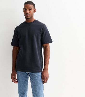 Men's Only & Sons Navy Cotton Relaxed-Fit T-Shirt New Look