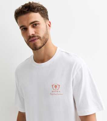 Only & Sons White Cotton Logo-Print T-Shirt