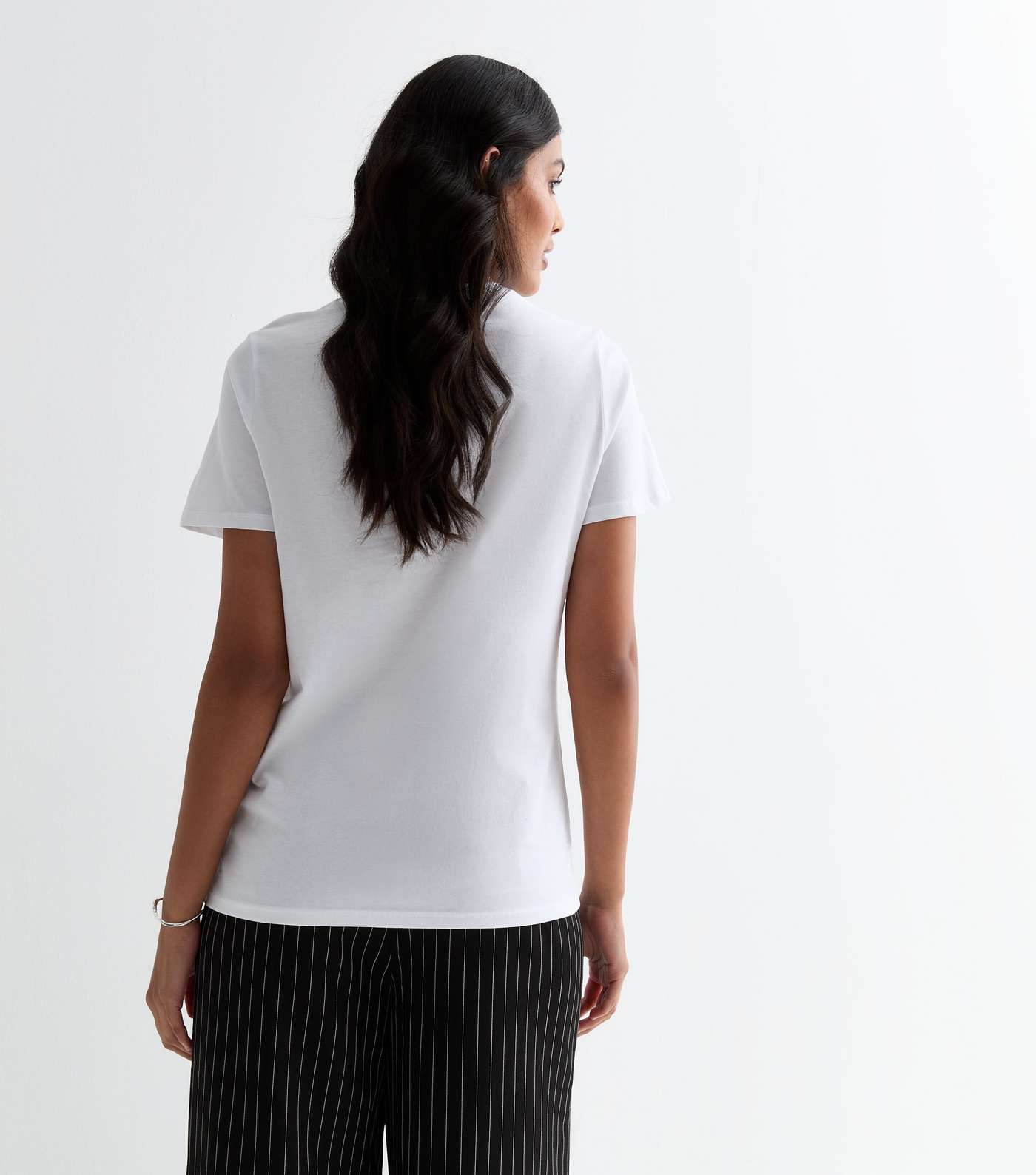 White Cotton Pacific Heights Logo T-Shirt | New Look