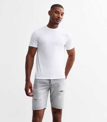 Only & Sons Grey Slim Denim Shorts