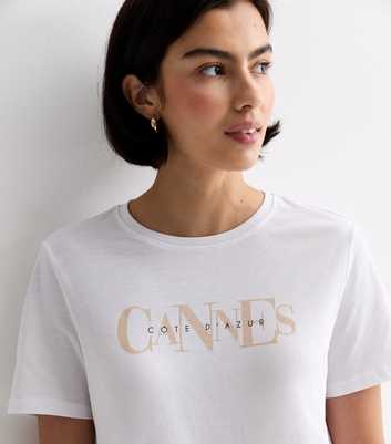 White Cotton Cannes Logo T-Shirt