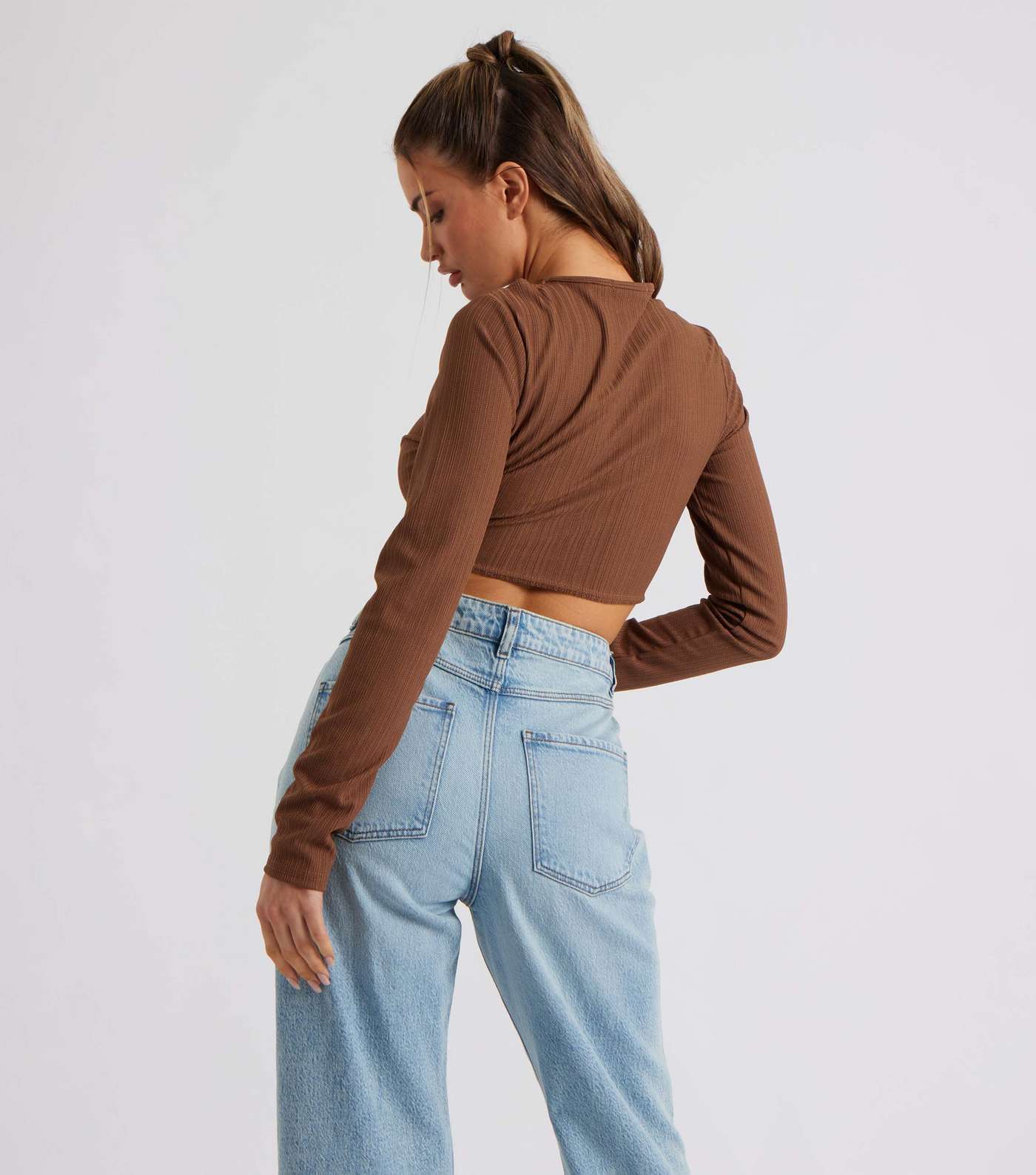 Urban Bliss Brown Cut Out Crop Top Image 4