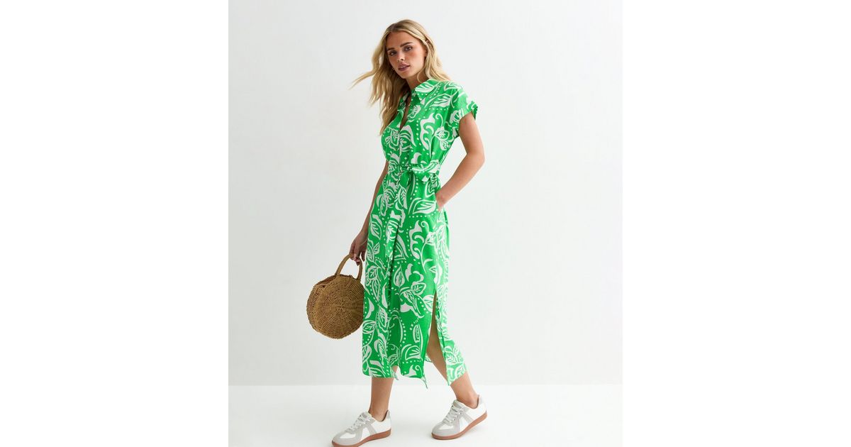 Split Leaf Shirt Dress
