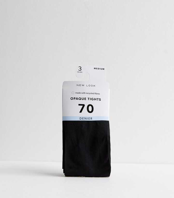 Pack of Black Opaque 70 Denier Tights New Look