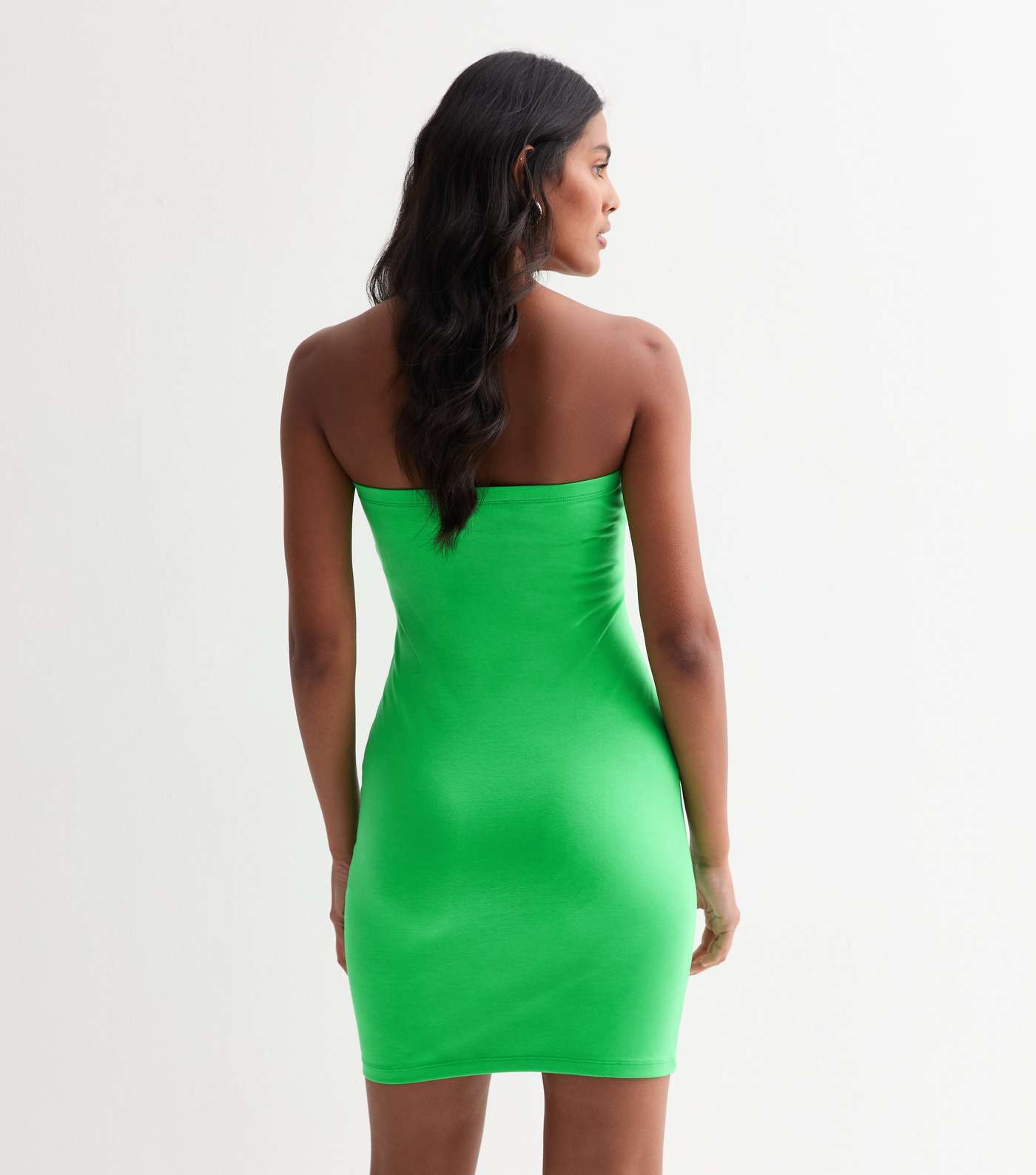 Green Jersey Bandeau Mini Dress Image 4