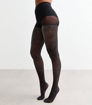 Dark Grey Sparkly Fashion Tights New Look