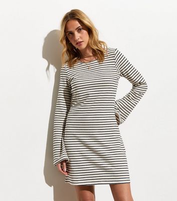 Black and white striped short dress online