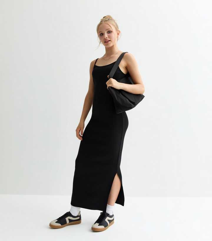 princess polly baby blue dress Short-sleeved maxi dress - black