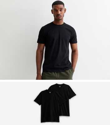 2 Pack Black Regular Cotton T-Shirts