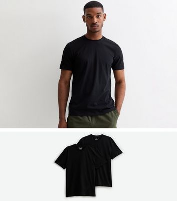 Solid Black & Olive Regular Fit T-Shirt (Pack of 2) main image 1