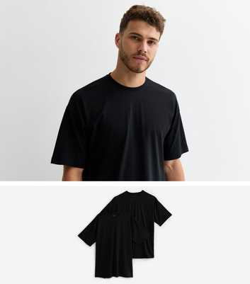 2 Pack Black Oversized Cotton T-Shirts