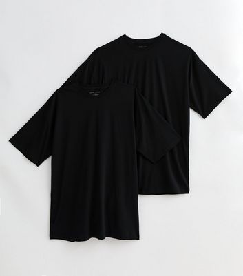 2 Pack Black Oversized T-Shirts | New Look