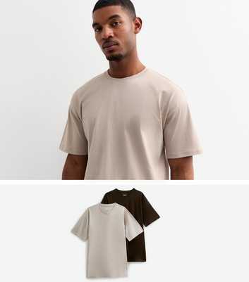 Pack Of 2 Mink Oversized T-Shirt